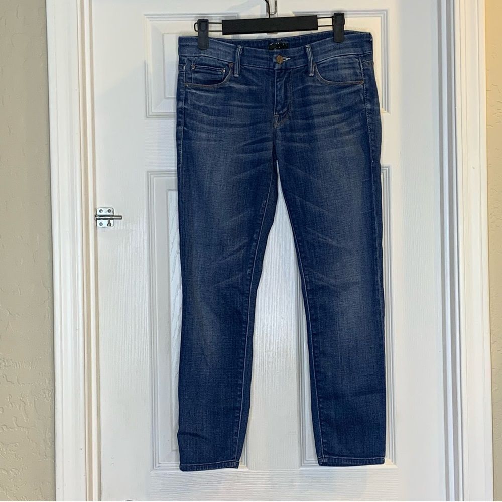 MOTHER THE LOOKER CROP in Cry of the Peacock Wash Blue Jeans Size 27
